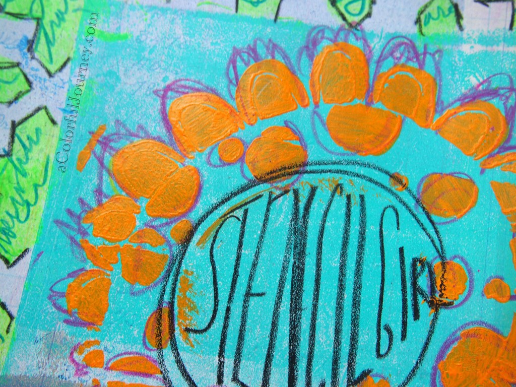 Video tutorial of art journal page using StencilGirl stencils by Carolyn Dube