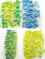 A Colorful Gelli Print Party video tutorial using rope to make your own texture tool for Gelli Printing