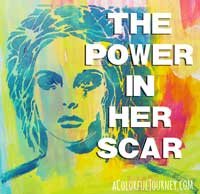 Step by step art journaling a stenciled face with a big Oops with a BIG message