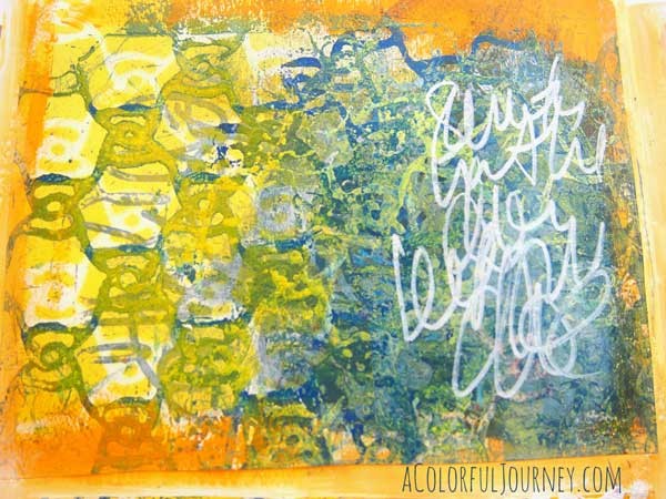 I'm sharing my process and thought in my head as I art journal with spray painted papers