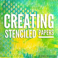 I’ve created a video showing how I used Gelli® printing as a starting point to create stenciled papers