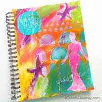 Carolyn is sharing how she went step by step  from loving her art journal page to hating it and back again to loving it.