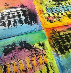 Altered envelopes with a stencil