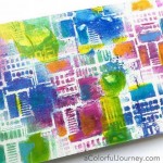 Spray inks on a wood panel