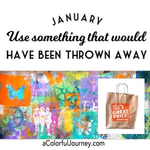 Video showing how the layers built up with gelli printing® and mask on a paper bag for the Let's Play link party