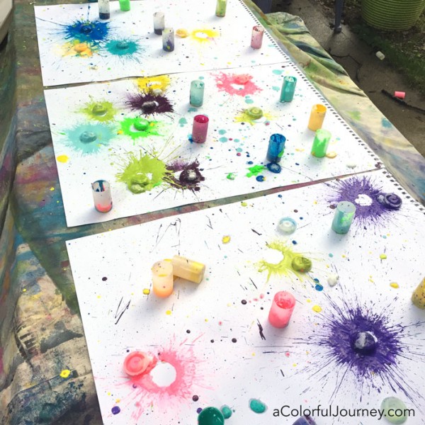 How to make colorful papers with exploding paints 