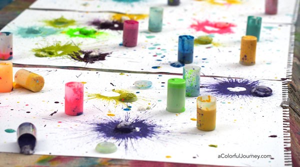 How to make colorful papers with exploding paints 