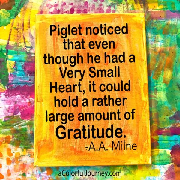 Piglet offers wisdom about gratitude
