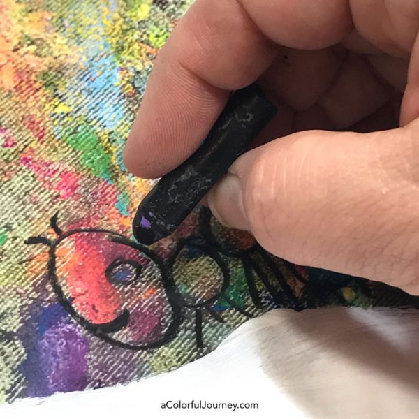Finding a Rainbow Caterpillar in a Free Downloadable Spark of Art-spiration video tutorial by Carolyn Dube
