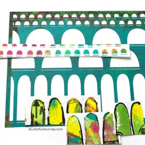 Art journaling inspired by leftover scraps by Carolyn Dube