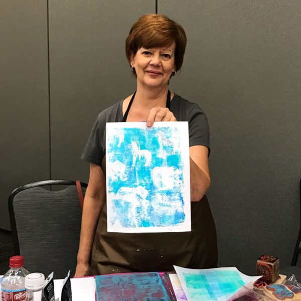 Stamping with the Gel Plate workshop with Carolyn Dube